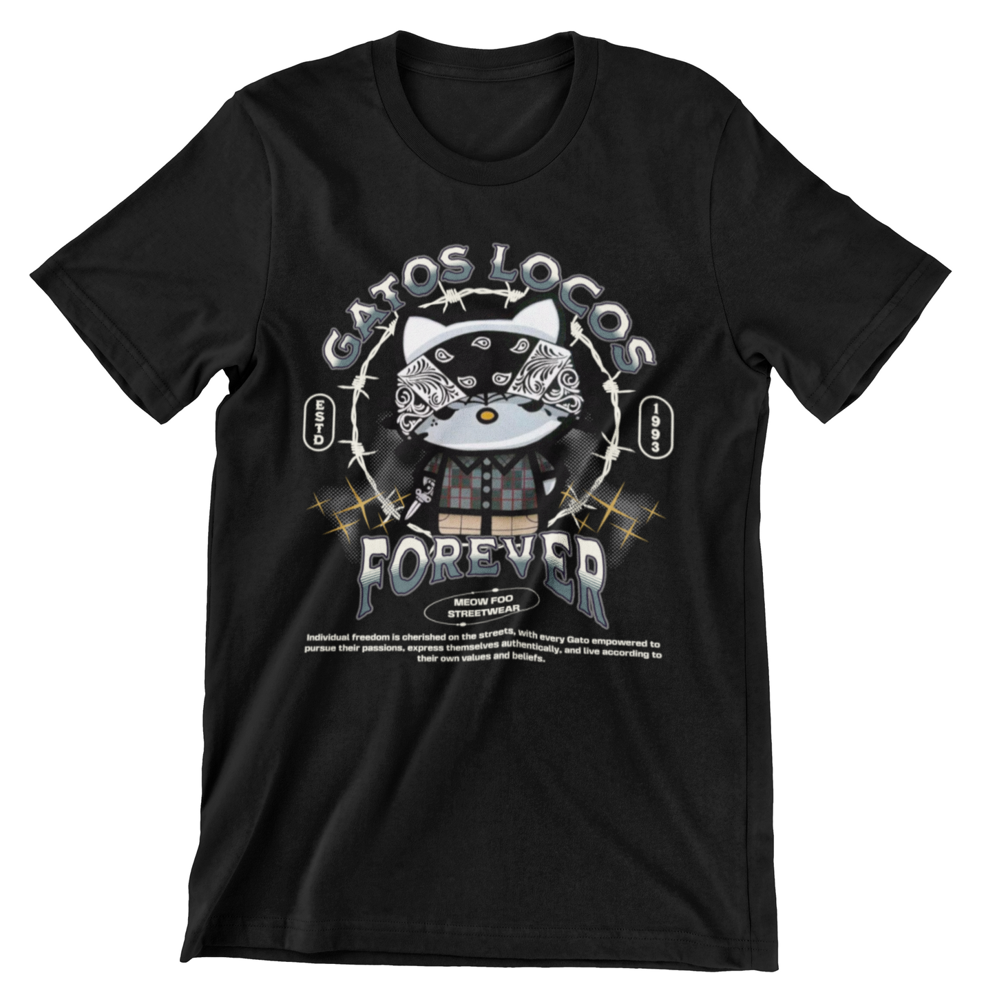 GATOS LOCOS HELLO GANGSTER GATOS GANGSTER LOCOS CHOLA TSHIRT GANGSTER TSHIRT FOOS TSHIRT