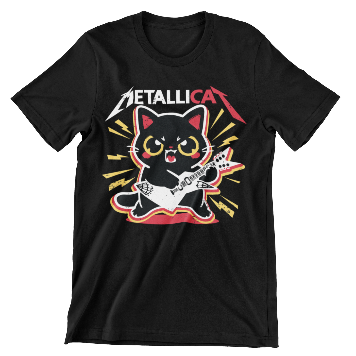 FUNNY CAT METILLICAT HEAVY METAL BLACK CAT