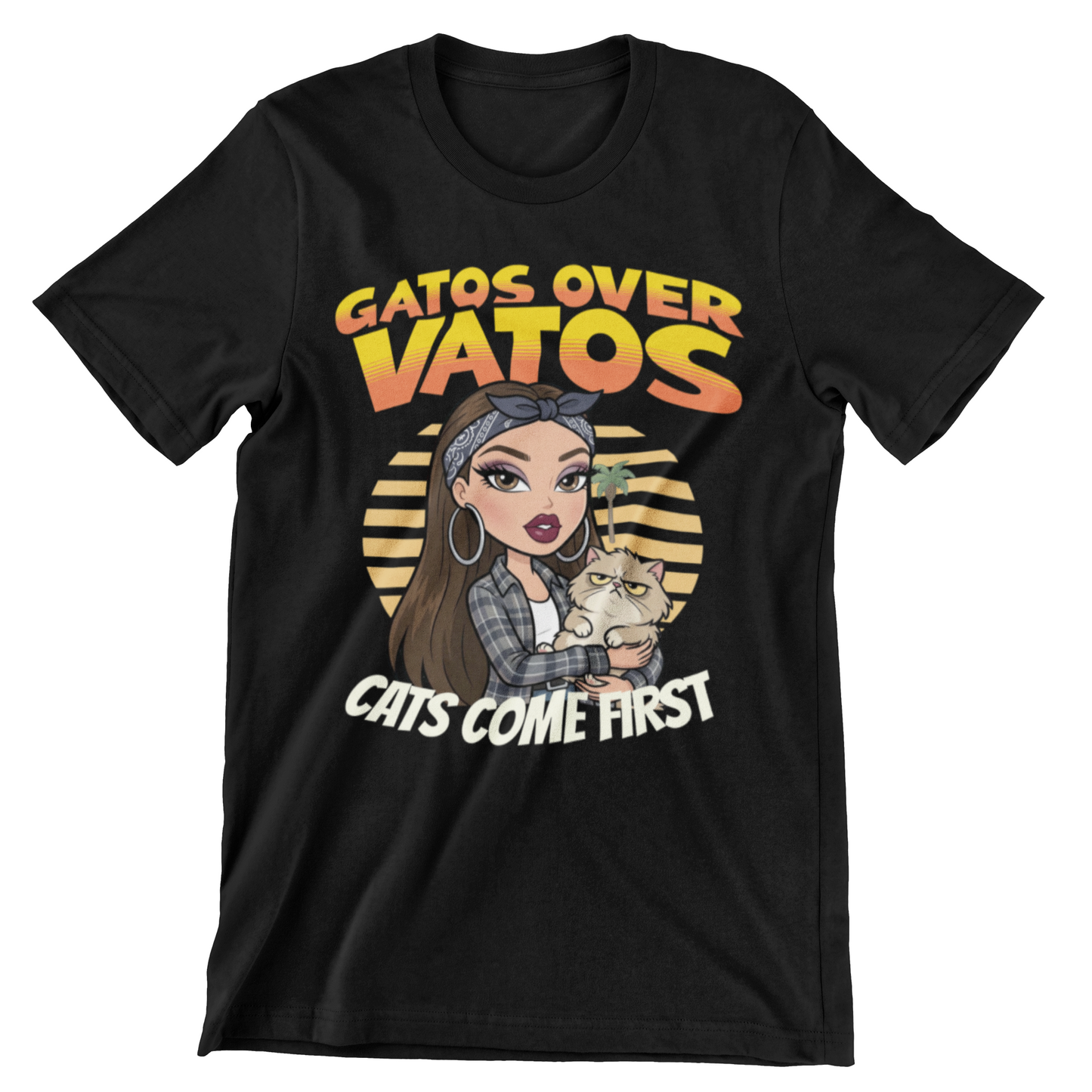 FUNNY CHOLA SHIRT GATOS OVER VATOS FUNNY CAT SHIRT
