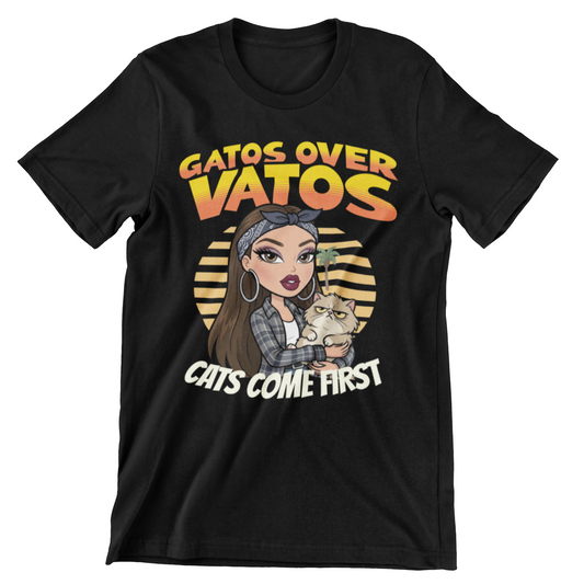 FUNNY CHOLA SHIRT GATOS OVER VATOS FUNNY CAT SHIRT